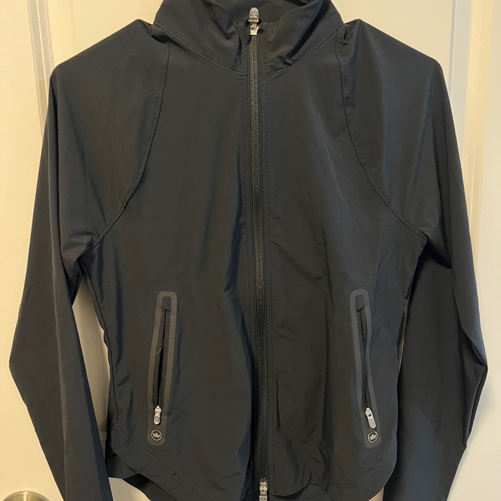Peter Miller Black Hooded Jacket with Zipper Pockets Size XS